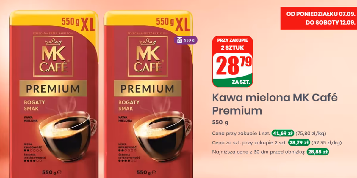 Dino: 28,79 zł za kawę mieloną MK Cafe Premium