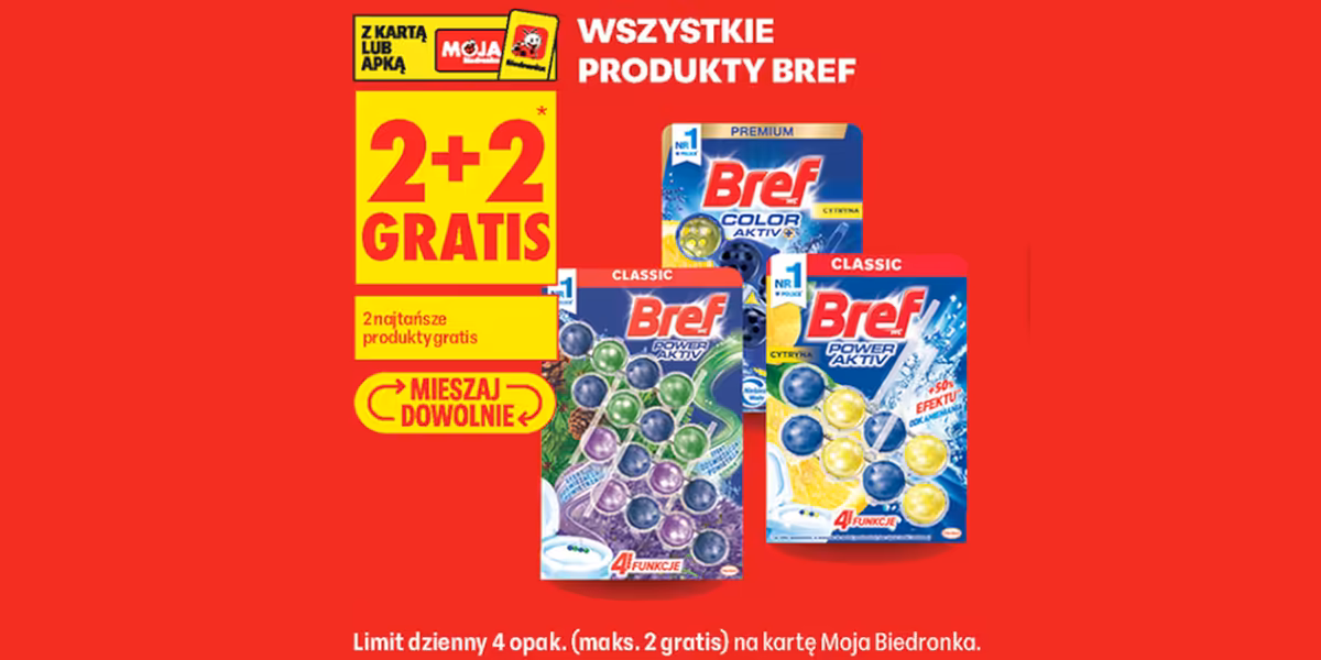 Biedronka: 2+2 GRATIS na wszystkie produkty Bref