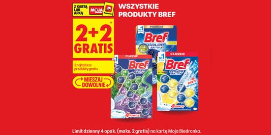 Biedronka: 2+2 GRATIS na wszystkie produkty Bref 20.10.2026