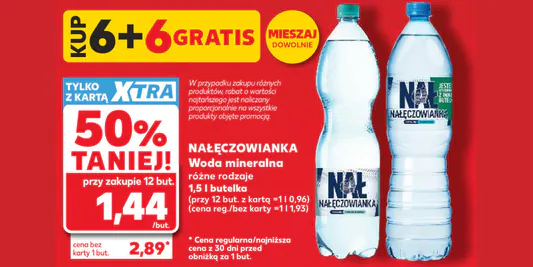 Kaufland: 6+6 GRATIS na wodę mineralną Nałęczowianka 03.06.2026