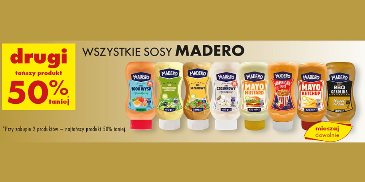 Biedronka: -50% na wszystkie sosy Madero 13.05.2025