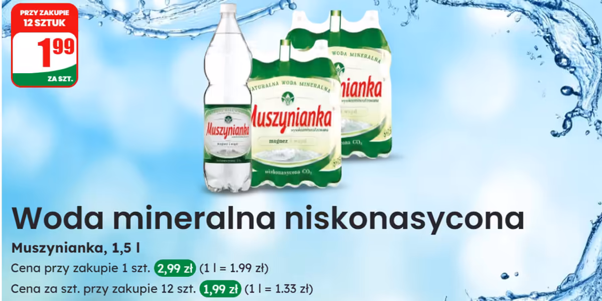 Dino: 1,99 zł za wodę Muszynianka