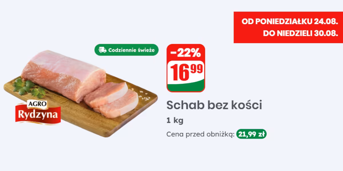 Dino: -22% na schab bez kości