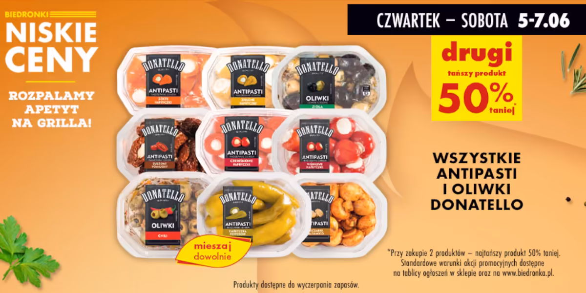 Biedronka: -50% na wszystkie antipasti i oliwki Donatello
