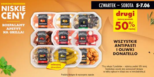 Biedronka: -50% na wszystkie antipasti i oliwki Donatello 05.06.2025