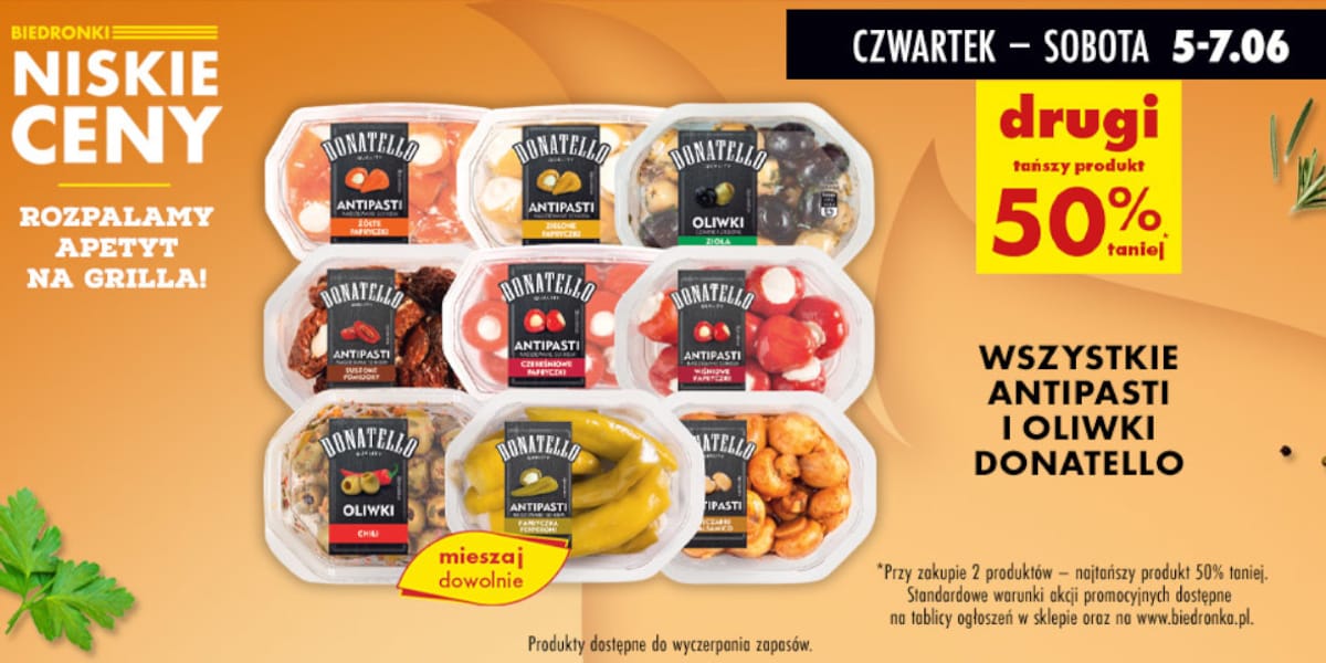 Biedronka: -50% na wszystkie antipasti i oliwki Donatello
