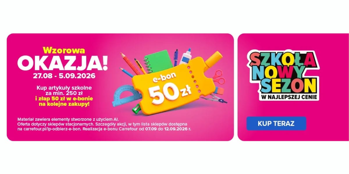 Carrefour: e-BON 50 zł na kolejne zakupy