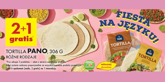 Biedronka: 2+1 GRATIS na tortille Pano 10.06.2025