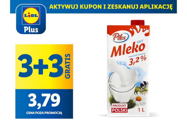 : KUPON 3 + 3 GRATIS na mleko UHT 3,2%