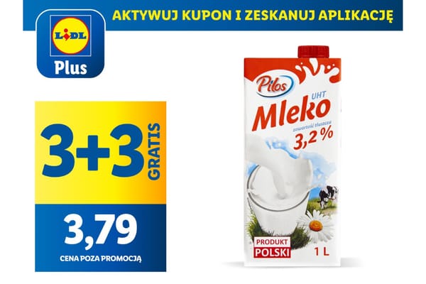 : KUPON 3 + 3 GRATIS na mleko UHT 3,2%