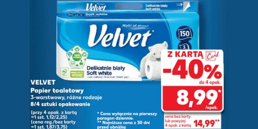 Kaufland: -40% na papier toaletowy Velvet 05.06.2025