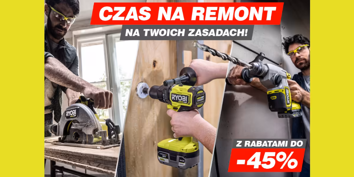 RYOBI: Do -45% na wybrane urządzenia