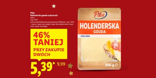 Lidl: -46% za ser gouda w plastrach 04.12.2025
