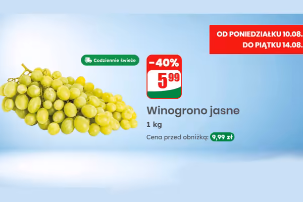 Dino: -40% na winogrono jasne