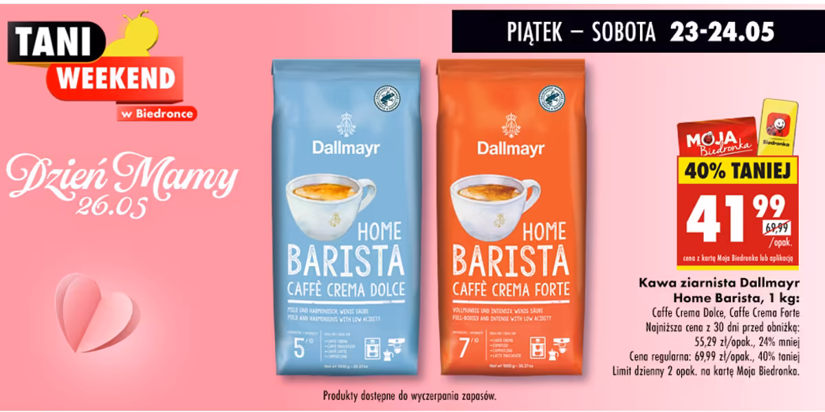Biedronka: 41,99 zł za kawę Dallmayr Home Barista