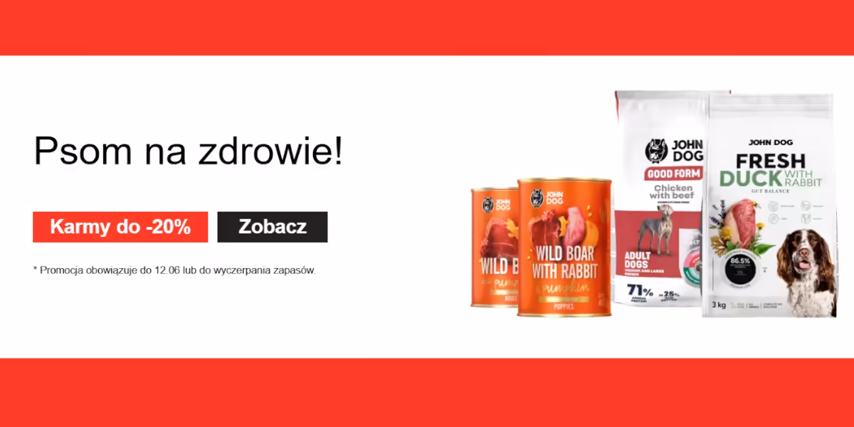 Johndog.pl: Do -20% na karmy dla psa