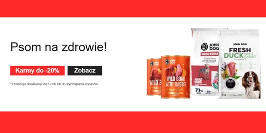 Johndog.pl: Do -20% na karmy dla psa 06.06.2025