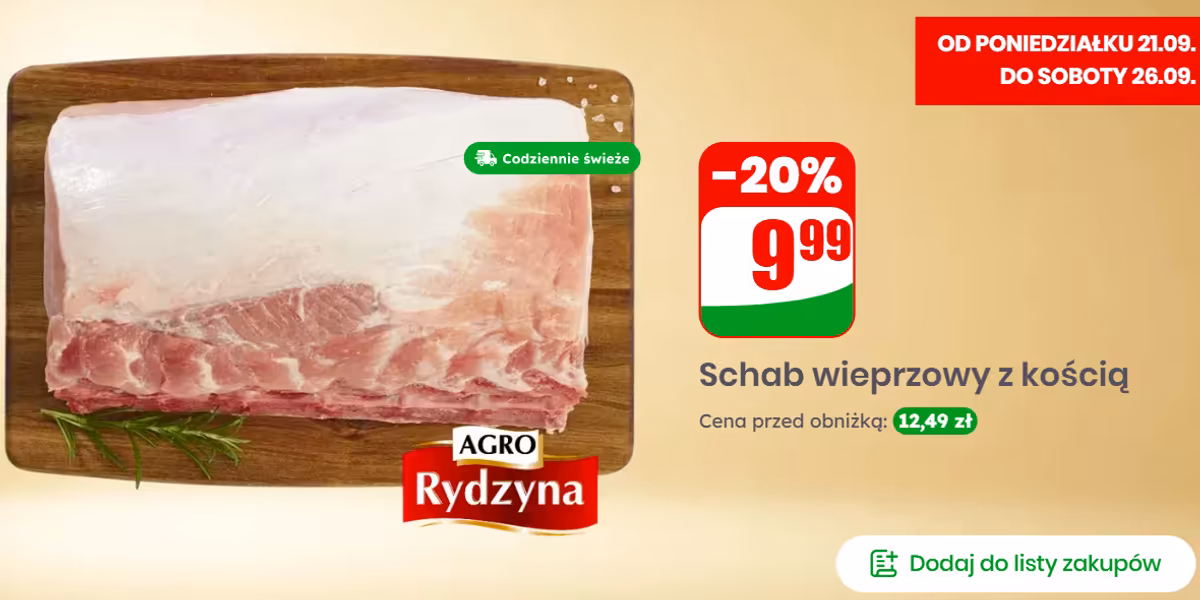 Dino: -20% na schab wieprzowy