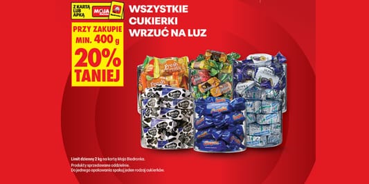 Biedronka: -20% na wszystkie cukierki na wagę 19.10.2026