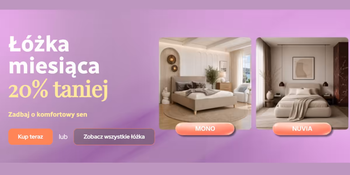Król Materacy: -20% na łóżka Mono, Nuvia i Sella