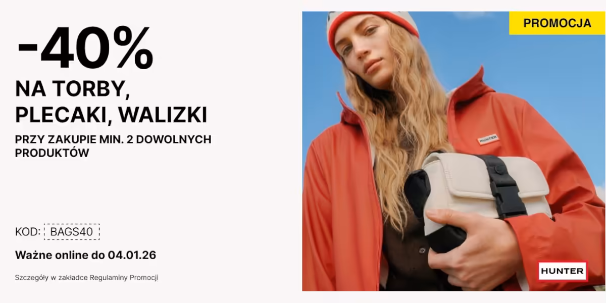 CCC: KOD rabatowy -40% na torby, plecaki, walizki