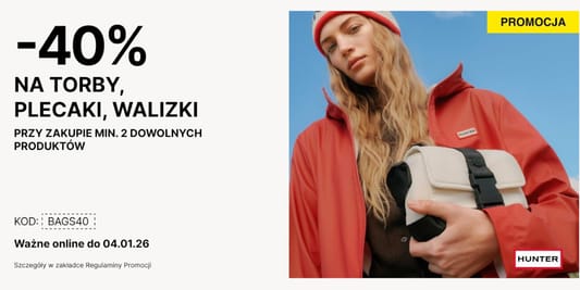 CCC: KOD rabatowy -40% na torby, plecaki, walizki 28.10.2025
