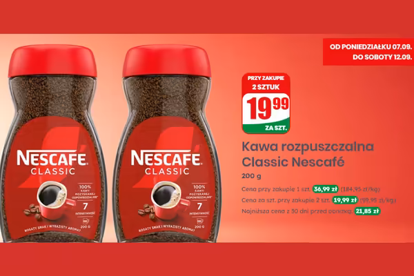 Dino: 19,99 zł za kawę rozpuszczalną Nescafe Classic