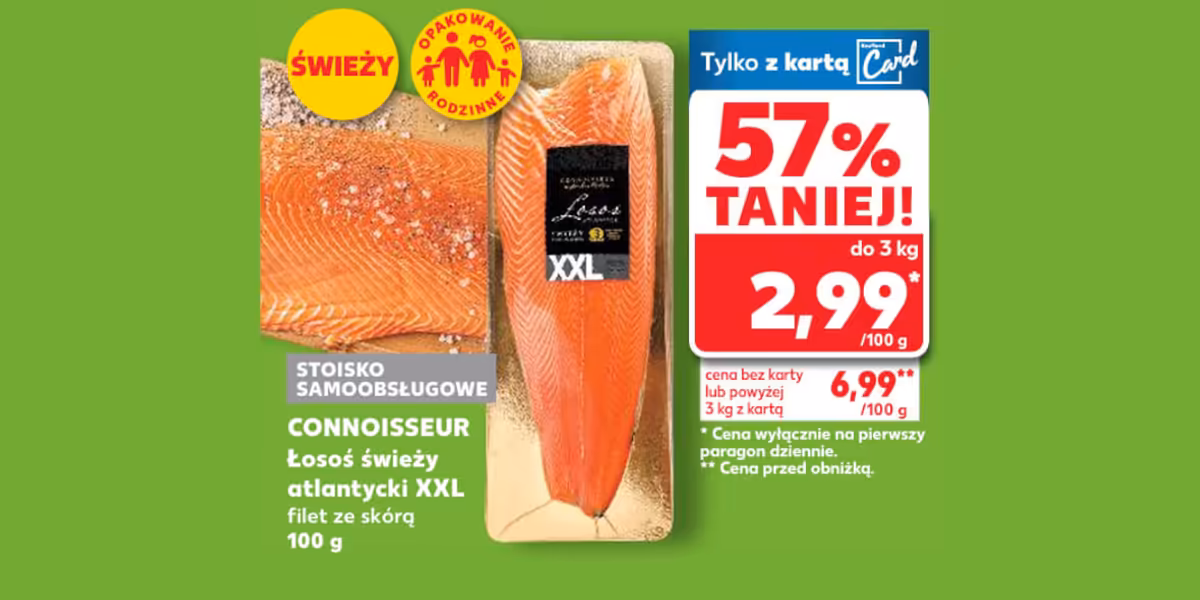 Kaufland: -57% na łososia atlantyckiego XXL