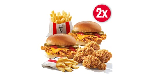 KFC: 59,99 zł 4x Cheeseburger + 10x Hot Wings + 4 x Frytki 28.01.2026