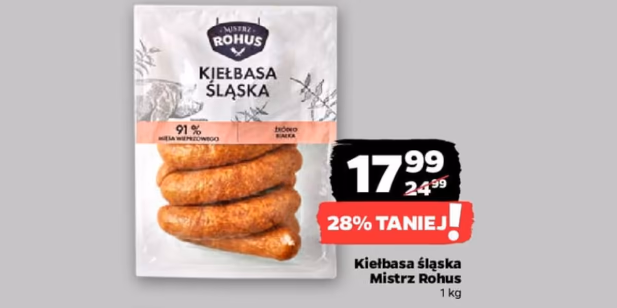 Netto: -28% na kiełbasę śląską Mistrz Rohus