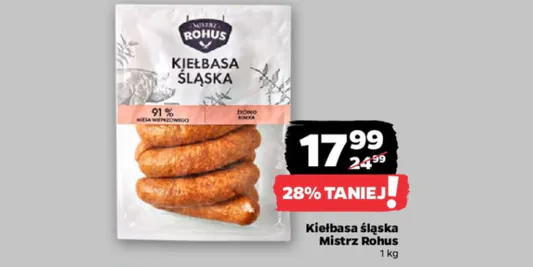 Netto: -28% na kiełbasę śląską Mistrz Rohus 08.05.2025