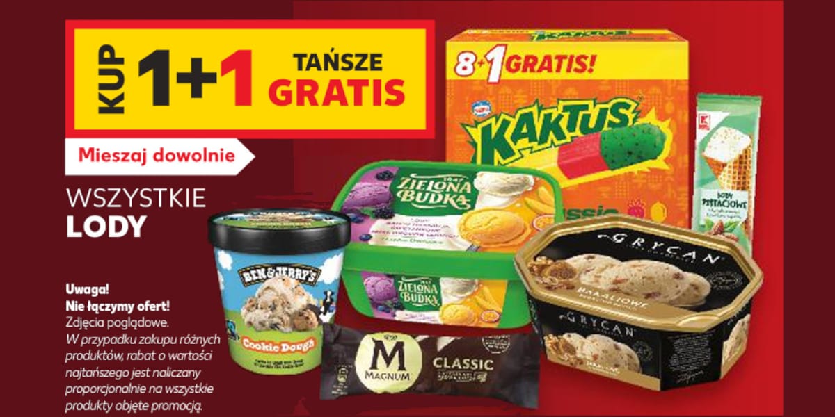Kaufland: 1+1 GRATIS na wszystkie lody