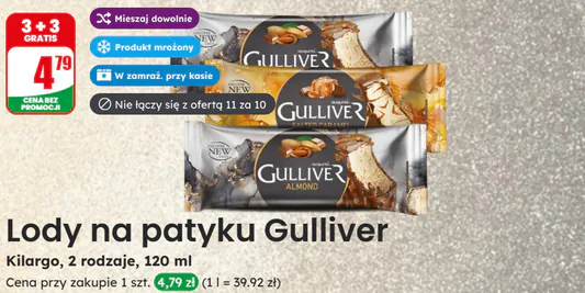 Dino: 3+3 GRATIS na lody na patyku Gulliver 07.05.2025
