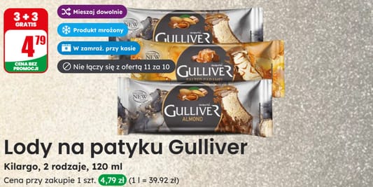 Dino: 3+3 GRATIS na lody na patyku Gulliver 07.05.2025