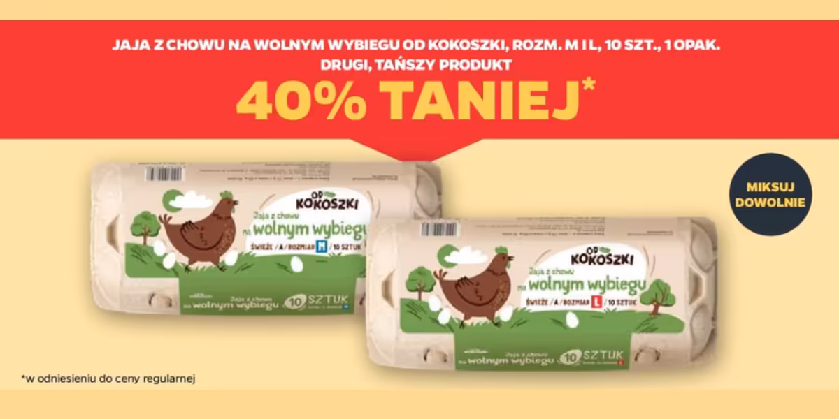 Netto: -40% na jaja z chowu na wolnym wybiegu Od Kokoszki