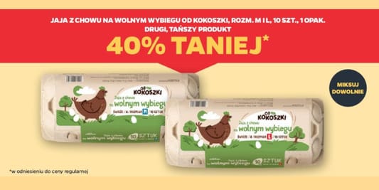 Netto: -40% na jaja z chowu na wolnym wybiegu Od Kokoszki 10.06.2025