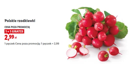 Lidl: 1+1 GRATIS na polskie rzodkiewki 26.05.2025