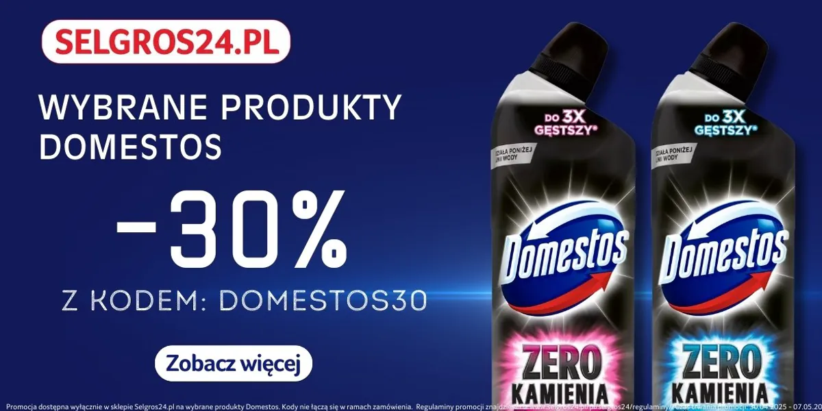 Selgros 24: KOD rabatowy -30% na produkty Domestos