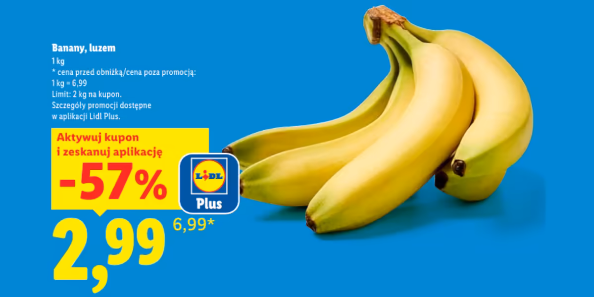 Lidl: KUPON -57% na banany