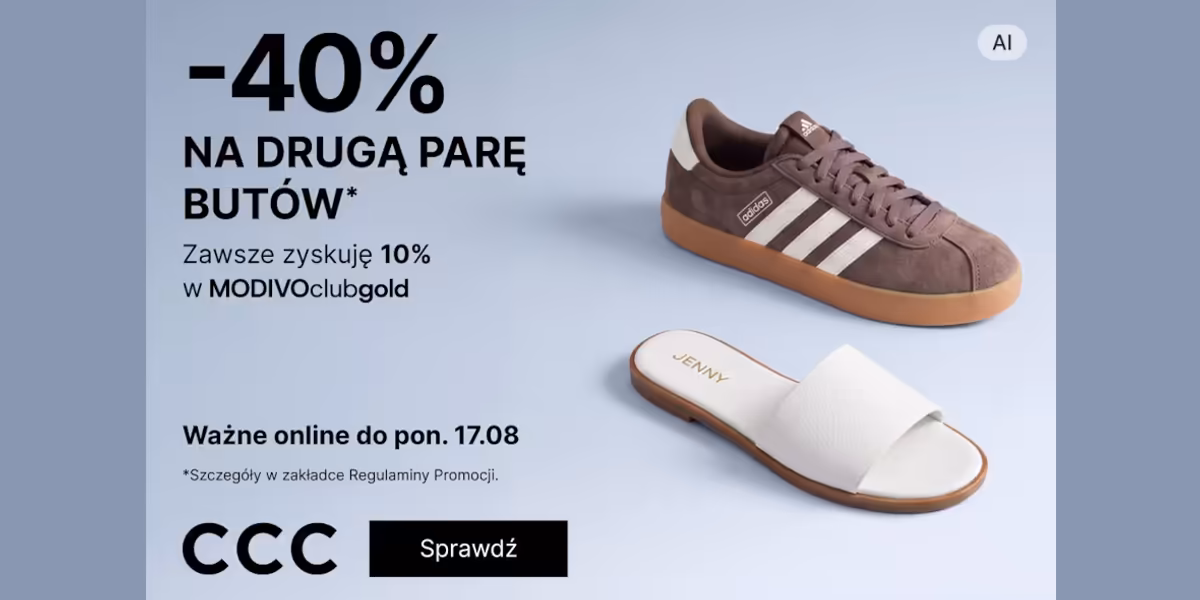 CCC: KOD rabatowy -40% na drugą parę butów