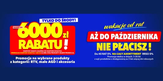 RTV EURO AGD: Do -6000 zł przy zakupie min. dwóch produktów 06.06.2025