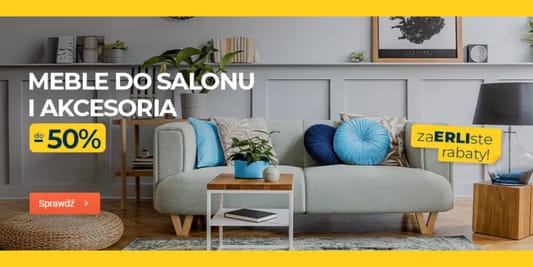 ERLI.pl: Do -50% na meble do salonu i akcesoria 12.05.2025