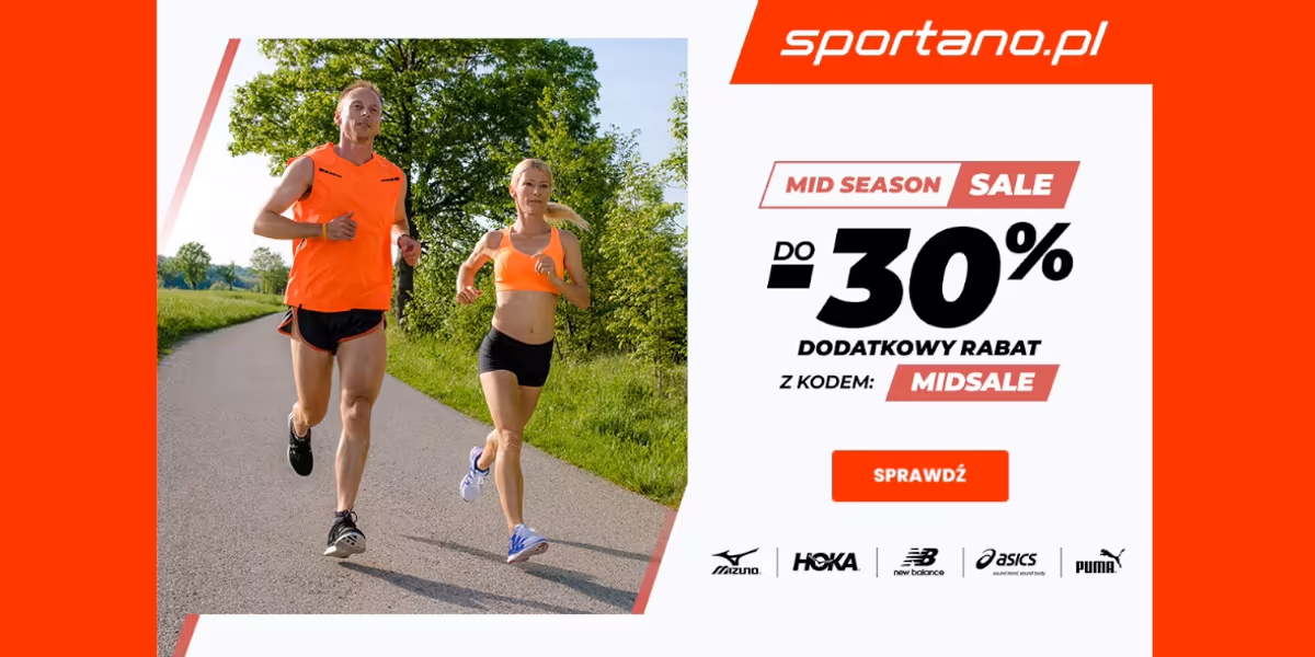 Sportano.pl: KOD rabatowy do -30% DODATKOWO na wybrane produkty