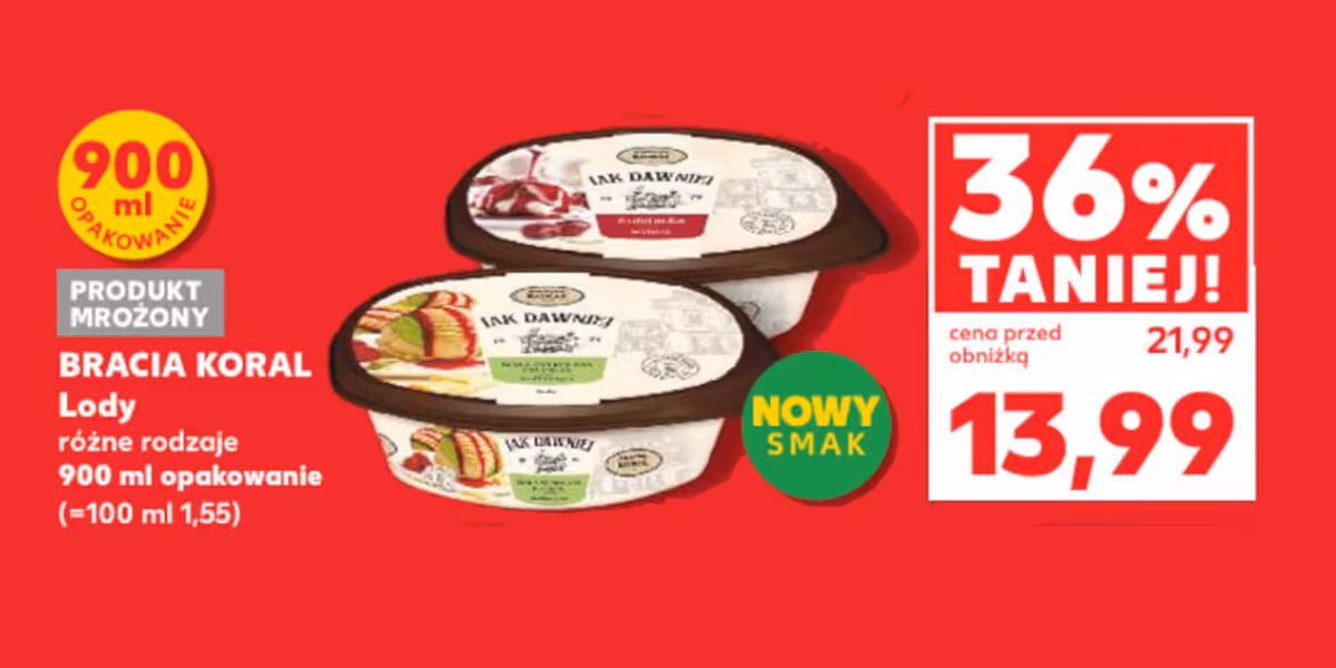Kaufland: -36% na lody Bracia Koral