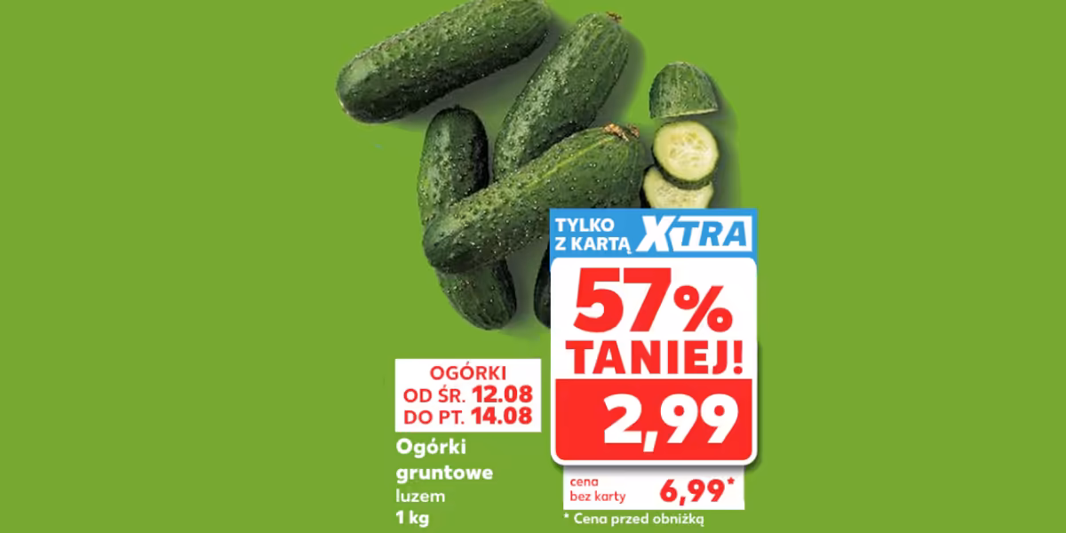 Kaufland: -57% na ogórki gruntowe