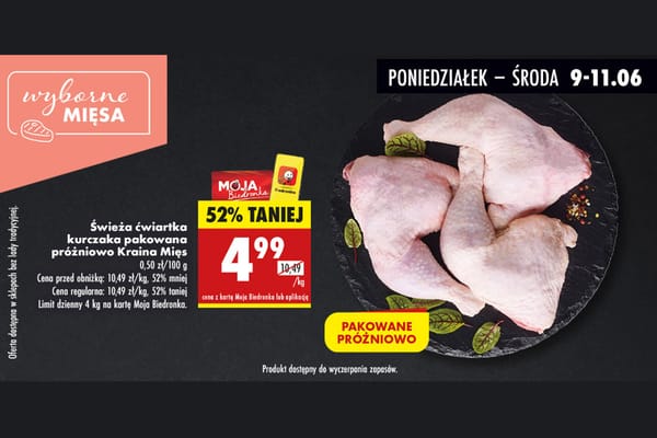 : -52% na ćwiartki kurczaka