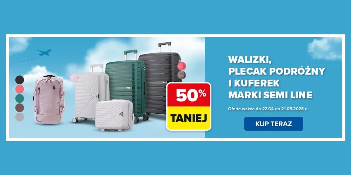Carrefour: -50% na walizki, plecaki i kuferki