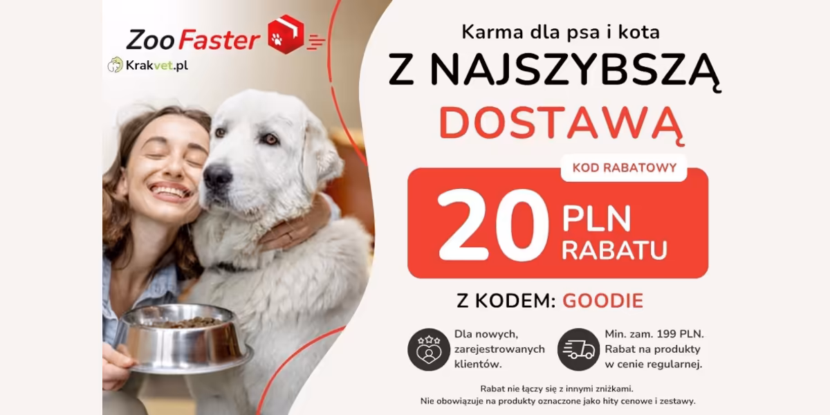 ZooFaster: KOD rabatowy -20 zł na Twoje zakupy