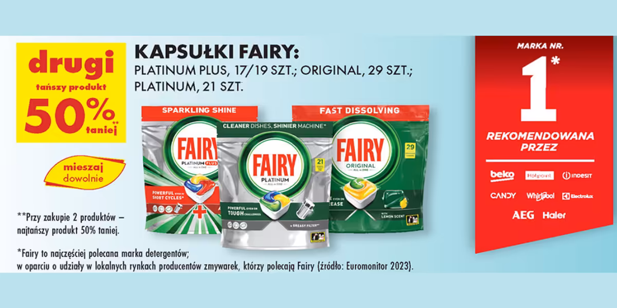 Biedronka: -50% na wszystkie kapsułki Fairy