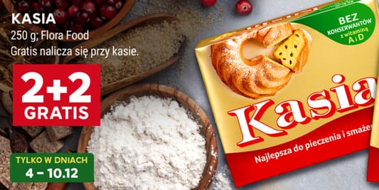 Stokrotka Supermarket: 2+2 GRATIS na margarynę Kasia 04.12.2025